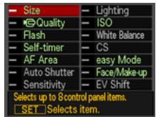 CASIO EXILIM EX-Z25 - Use [], [], [] , and [] to select an item you want on the Control Panel and then press [SET]. - 1