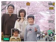 CASIO EXILIM EX-Z25 - In the REC mode, use [<] and [> to display in the control panel, which enters the Face Detection. - 1