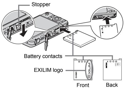 CASIO EXILIM EX-Z25 - Load the battery. - 1