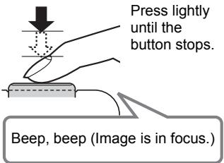 CASIO EXILIM EX-Z280 - Half-press the shutter button to focus the image. - 3