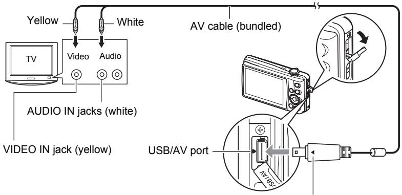 CASIO EXILIM EX-Z280 - Use the AV cable that comes with the camera to connect it to the TV. - 1
