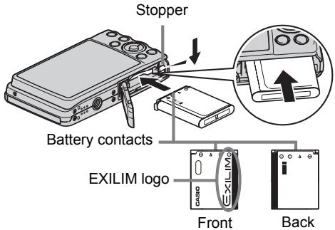 CASIO EXILIM EX-Z280 - Load the battery. - 1