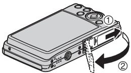 CASIO EXILIM EX-Z280 - Press [ON/OFF] to turn off the camera and then open the battery cover. - 1