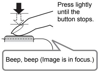 CASIO EXILIM EX-Z29 - Half-press the shutter button to focus the image. - 3