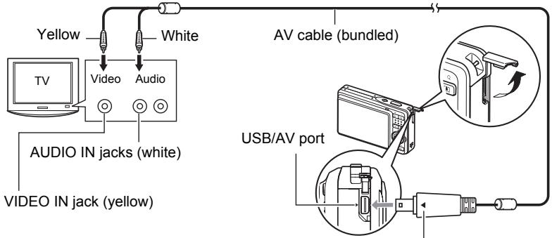 CASIO EXILIM EX-Z29 - Use the AV cable that comes with the camera to connect it to the TV. - 1