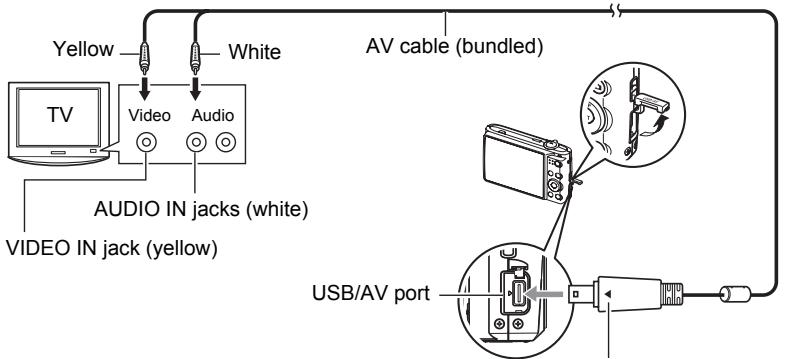 CASIO EXILIM EX-Z300 - Use the AV cable that comes with the camera to connect it to the TV. - 1