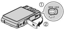 CASIO EXILIM EX-Z300 - Press [ON/OFF] to turn off the camera and then open the battery cover. - 1