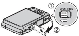 CASIO EXILIM EX-Z300 - Open the battery cover. - 1