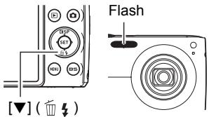 CASIO EXILIM EX-Z300 - Use [◀] and [▶] to select the flash setting you want and then press [SET]. - 1