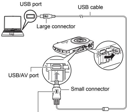 CASIO EXILIM EX-Z33 - Turn off the camera and then use the USB cable that comes with the camera to connect it to your Macintosh. - 1