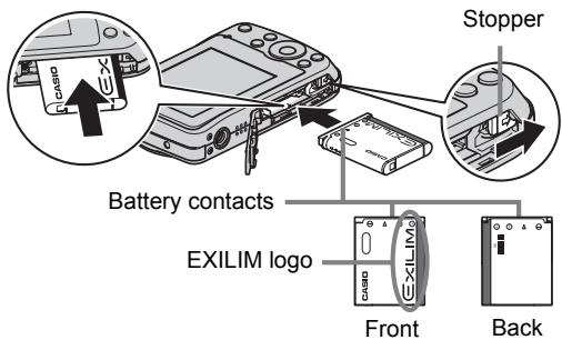CASIO EXILIM EX-Z33 - Load the battery. - 1
