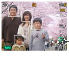 CASIO EXILIM EX-Z330 - In the REC mode, use [◀] and [▶] to display 🔒 in the control panel, which enters the Face Detection. - 1