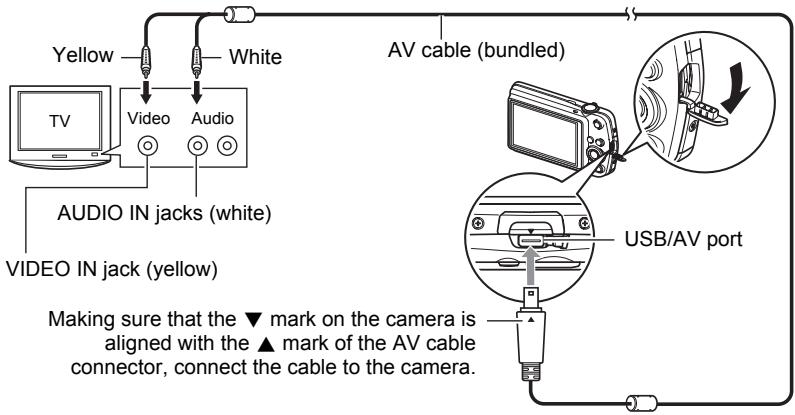 CASIO EXILIM EX-Z330 - Use the AV cable that comes with the camera to connect it to the TV. - 1