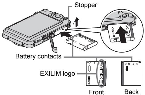 CASIO EXILIM EX-Z330 - Load the battery. - 1