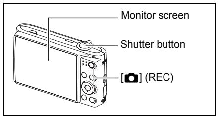 CASIO EXILIM EX-Z400 - Press [O] (REC) to turn on the camera. - 2