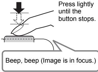 CASIO EXILIM EX-Z550 - Half-press the shutter button to focus the image. - 3