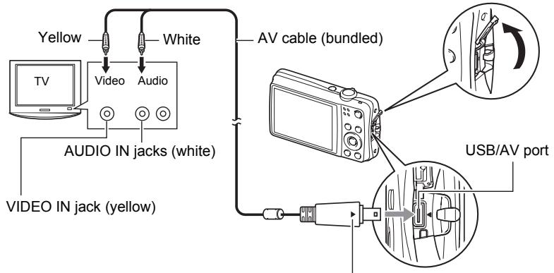 CASIO EXILIM EX-Z550 - Use the AV cable that comes with the camera to connect it to the TV. - 1