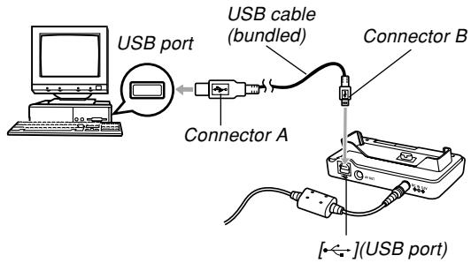 CASIO EXILIM EX-Z600 - Connect the bundled AC adaptor to the [DC IN 5.3V] connector of the USB cradle, and then plug it in to a household power outlet. - 3