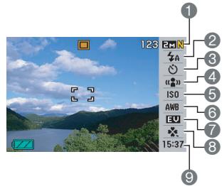 CASIO EXILIM EX-Z65 - REC Mode Screen Layout - 1