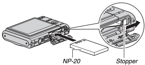 CASIO EXILIM EX-Z65 - Load the battery into the camera. - 1