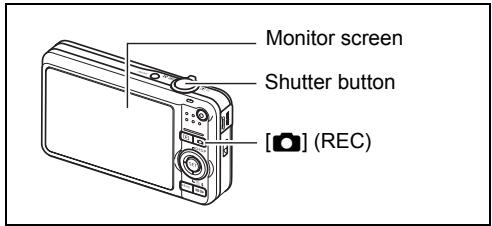 CASIO EXILIM EX-Z80 - Press [☐] (REC) to turn on the camera. - 2