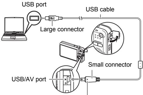 CASIO EXILIM EX-Z80 - Turn off the camera and then use the USB cable that comes with the camera to connect it to your Macintosh. - 1
