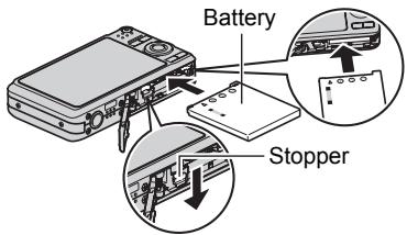 CASIO EXILIM EX-Z80 - Load the battery. - 1