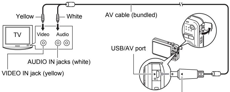 CASIO EXILIM EX-Z80 - Use the AV cable that comes with the camera to connect it to the TV. - 1