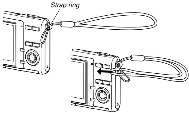 CASIO EXZ6-EX-Z7 - Attaching the Strap - 1