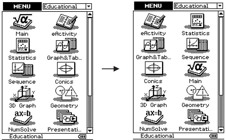 CASIO CLASSPAD 300,  CLASSPAD 330 - ■ Moving an Icon - 1