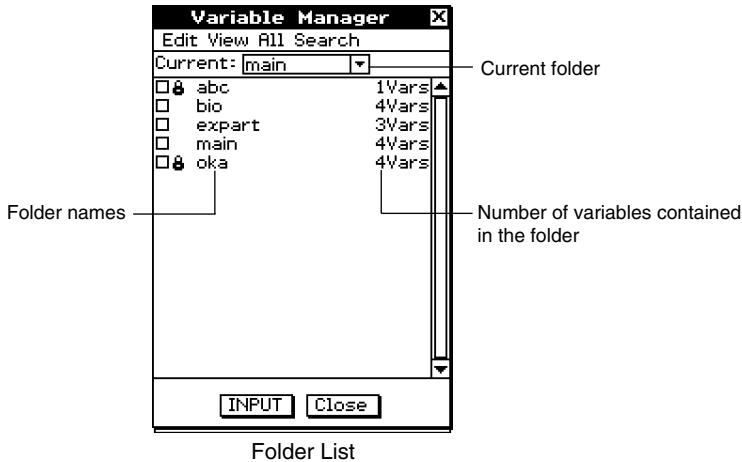 CASIO CLASSPAD 300,  CLASSPAD 330 - Variable Manager Views - 1