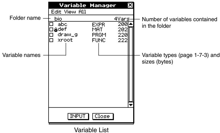 CASIO CLASSPAD 300,  CLASSPAD 330 - Variable Manager Views - 2
