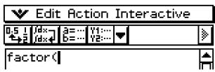 CASIO CLASSPAD 300,  CLASSPAD 330 - - To factorize from the Action menu - 1