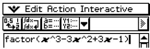 CASIO CLASSPAD 300,  CLASSPAD 330 - - To factorize from the Action menu - 2