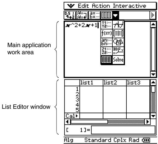 CASIO CLASSPAD 300,  CLASSPAD 330 - Accessing ClassPad Application Windows from the Main Application - 1