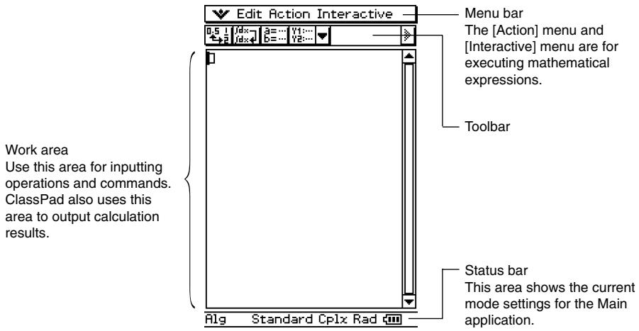 CASIO CLASSPAD 300,  CLASSPAD 330 - Main Application Window - 1