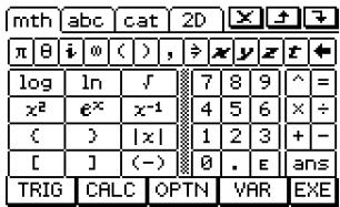 CASIO CLASSPAD 300,  CLASSPAD 330 - - Initial math (mth) keyboard key set - 1