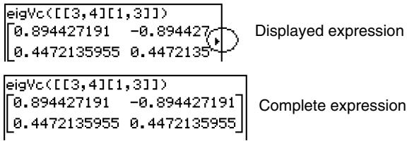 CASIO CLASSPAD 300,  CLASSPAD 330 - When the output expression does not fit: - 1