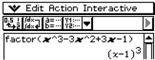 CASIO CLASSPAD 300,  CLASSPAD 330 - - To factorize from the Interactive menu - 2