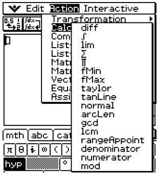 CASIO CLASSPAD 300,  CLASSPAD 330 - Using the Calculation Submenu - 1