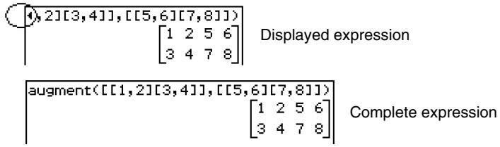 CASIO CLASSPAD 300,  CLASSPAD 330 - When the input expression does not fit: - 1