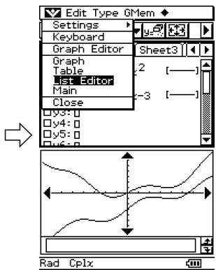 CASIO CLASSPAD 300,  CLASSPAD 330 - - Window Selection Example (Graph & Table) - 5