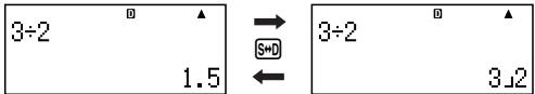 CASIO FX-500ES - Switching between Fraction and Decimal Format - 1