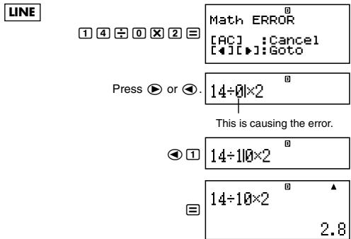 CASIO FX-500ES - ■ Displaying the Location of an Error - 1