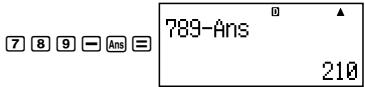 CASIO FX-500ES - Inputting Answer Memory Contents into an Expression - 3