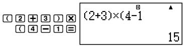 CASIO FX-500ES - Omitting a Final Closed Parenthesis - 1
