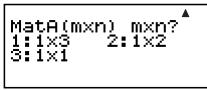 MatA(mxn) mxn? 1:1×3 2:1×2 3:1×1