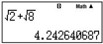 √2+√8 4.242640687 Math ▲