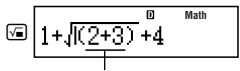 1 + \sqrt{(2+3)} + 4 Math