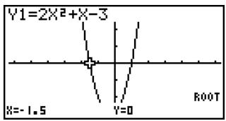CASIO FX-9860GSD - Use G-SLV to extract the roots on the graph screen. - 1